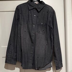 Lisa Todd Charcoal Button Down Shirt with Star Accents